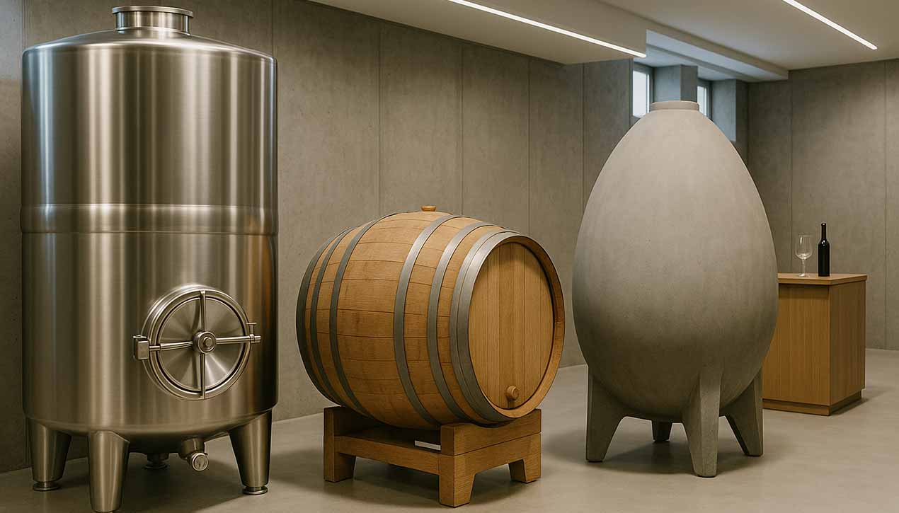 Scopri come il contenitore affinamento vino, dall'acciaio inox al legno, influenzi il profilo aromatico. - vini con me